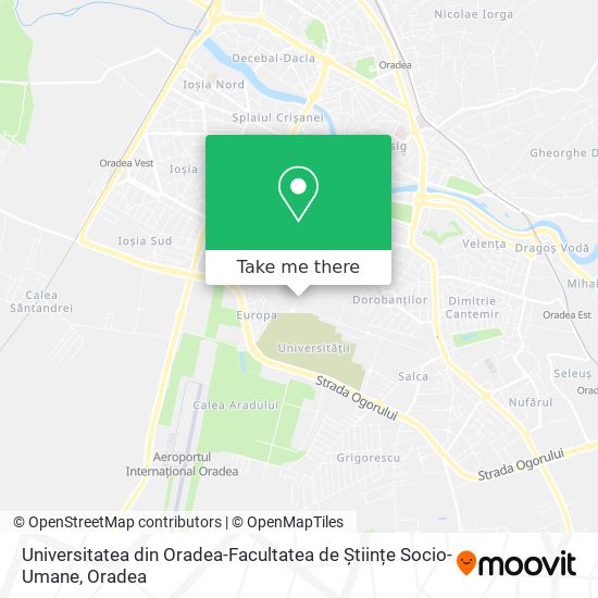 Universitatea din Oradea-Facultatea de Științe Socio-Umane map
