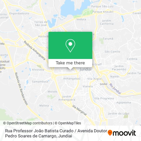 Mapa Rua Professor João Batista Curado / Avenida Doutor Pedro Soares de Camargo