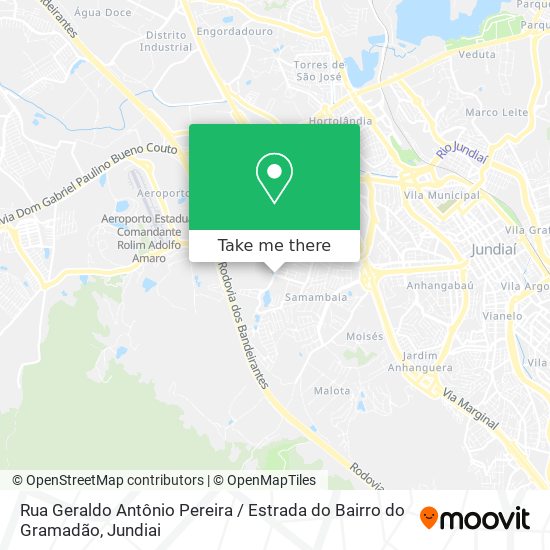 Rua Geraldo Antônio Pereira / Estrada do Bairro do Gramadão map