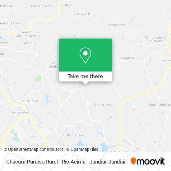 Chácara Paraíso Rural - Rio Acima - Jundiaí map