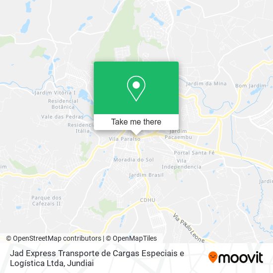 Mapa Jad Express Transporte de Cargas Especiais e Logística Ltda