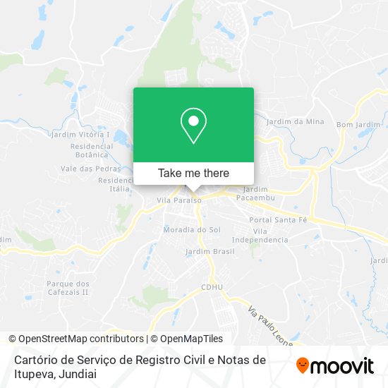 Mapa Cartório de Serviço de Registro Civil e Notas de Itupeva