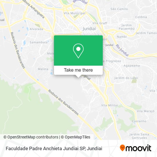 Mapa Faculdade Padre Anchieta Jundiai SP