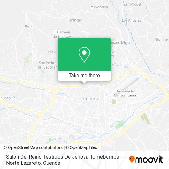 Salón Del Reino Testigos De Jehová Tomebamba Norte Lazareto map