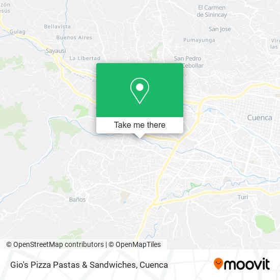 Gio's Pizza Pastas & Sandwiches map