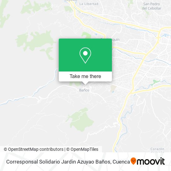 Mapa de Corresponsal Solidario Jardin Azuyao Baños