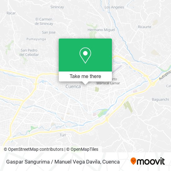 Gaspar Sangurima / Manuel Vega Davila map