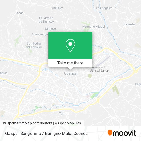 Gaspar Sangurima / Benigno Malo map