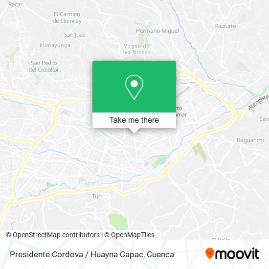 Presidente Cordova / Huayna Capac map