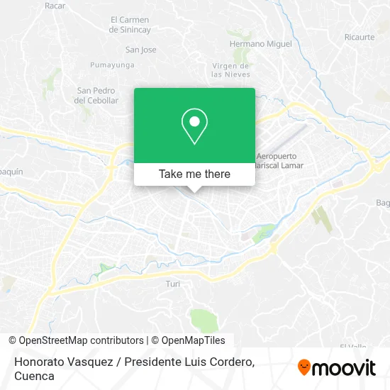 Honorato Vasquez / Presidente Luis Cordero map