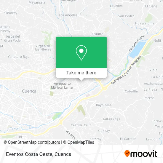 Eventos Costa Oeste map