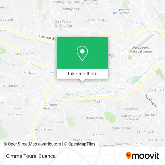 Cimma Tours map