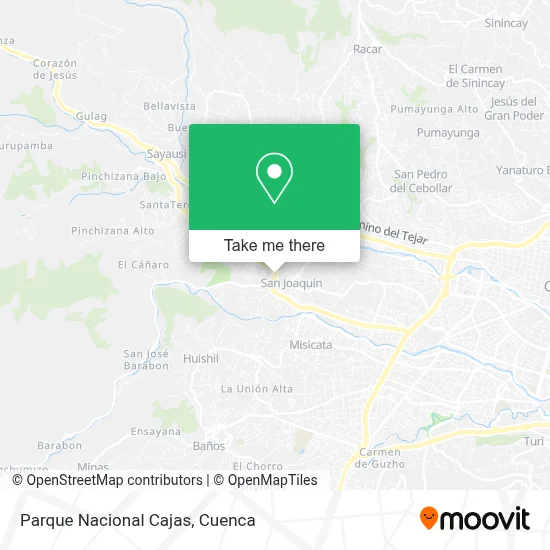 Parque Nacional Cajas map