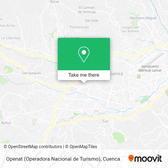 Openat (Operadora Nacional de Turismo) map