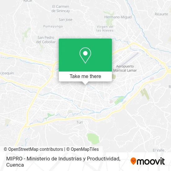 Mapa de MIPRO - Ministerio de Industrias y Productividad