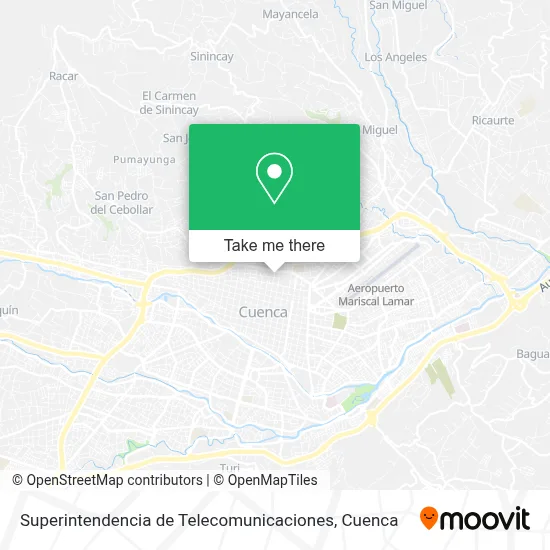 Superintendencia de Telecomunicaciones map