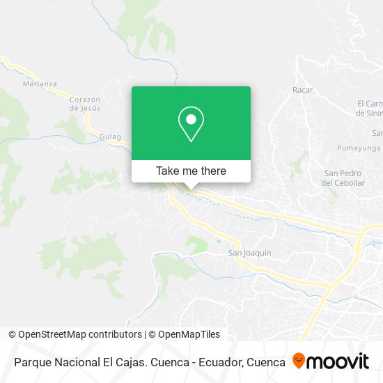 Parque Nacional El Cajas. Cuenca - Ecuador map