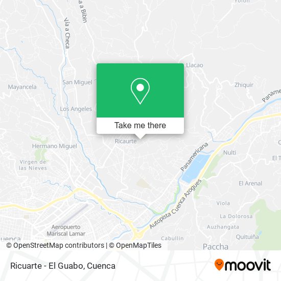 Ricuarte - El Guabo map