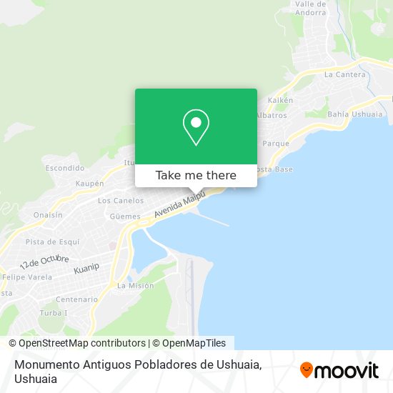 Monumento Antiguos Pobladores de Ushuaia map