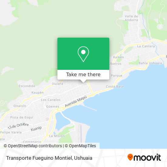 Transporte Fueguino Montiel map