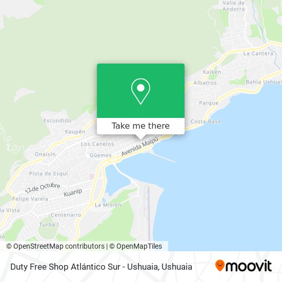 Duty Free Shop Atlántico Sur - Ushuaia map