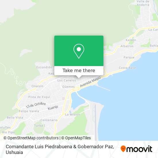 Comandante Luis Piedrabuena & Gobernador Paz map