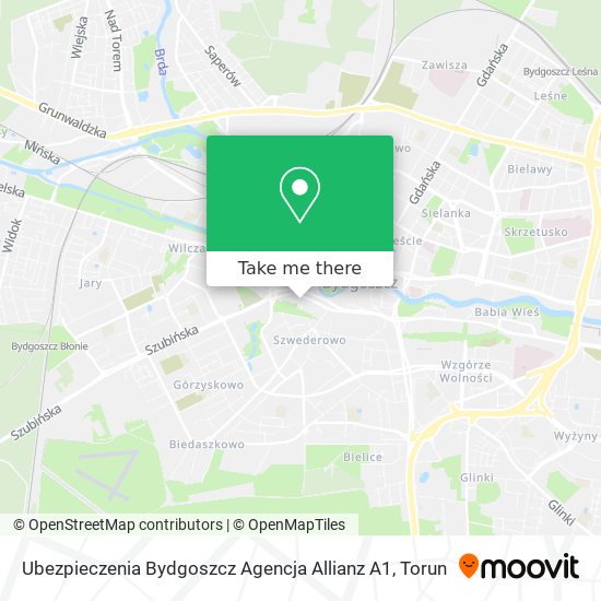 Ubezpieczenia Bydgoszcz Agencja Allianz A1 map