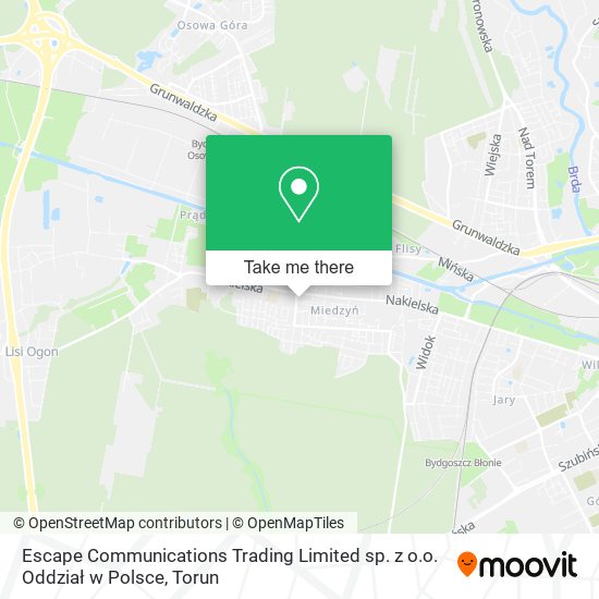 Карта Escape Communications Trading Limited sp. z o.o. Oddział w Polsce