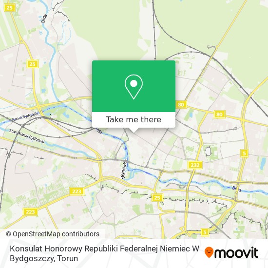 Карта Konsulat Honorowy Republiki Federalnej Niemiec W Bydgoszczy