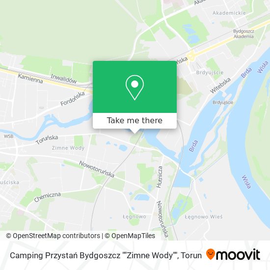 Карта Camping Przystań Bydgoszcz ""Zimne Wody""