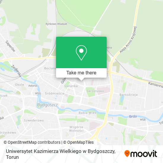 Карта Uniwersytet Kazimierza Wielkiego w Bydgoszczy