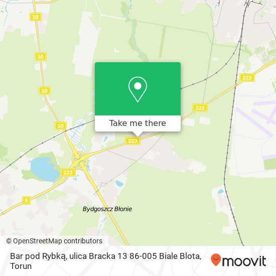 Карта Bar pod Rybką, ulica Bracka 13 86-005 Biale Blota