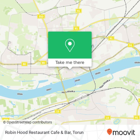 Robin Hood Restaurant Cafe & Bar, ulica Podmurna 36 87-100 Torun map