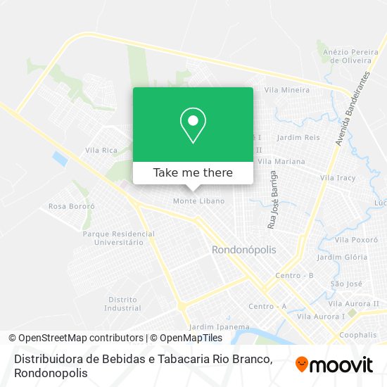 Mapa Distribuidora de Bebidas e Tabacaria Rio Branco