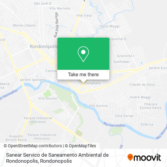 Mapa Sanear Servico de Saneamento Ambiental de Rondonopolis