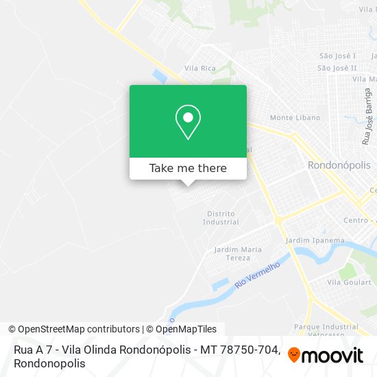 Mapa Rua A 7 - Vila Olinda Rondonópolis - MT 78750-704