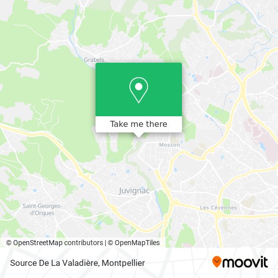 Source De La Valadière map