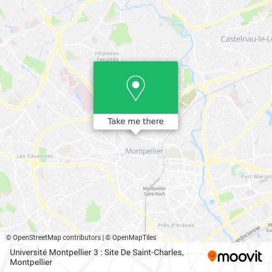 Mapa Université Montpellier 3 : Site De Saint-Charles
