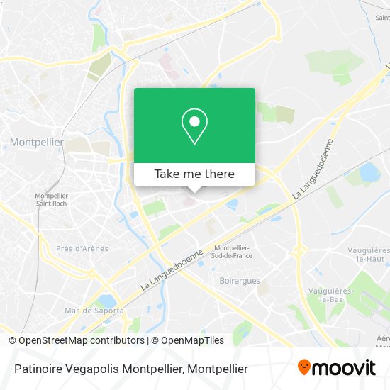 Mapa Patinoire Vegapolis Montpellier