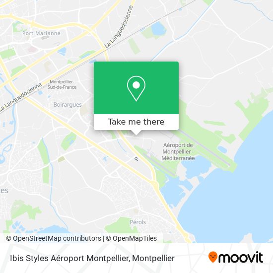 Mapa Ibis Styles Aéroport Montpellier