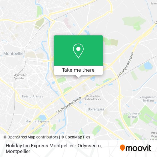 Mapa Holiday Inn Express Montpellier - Odysseum