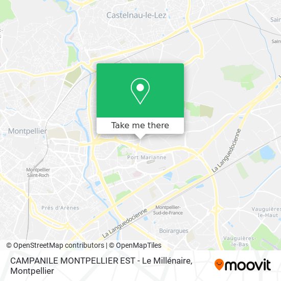 Mapa CAMPANILE MONTPELLIER EST - Le Millénaire