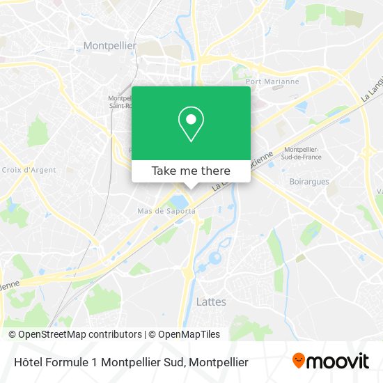 Mapa Hôtel Formule 1 Montpellier Sud