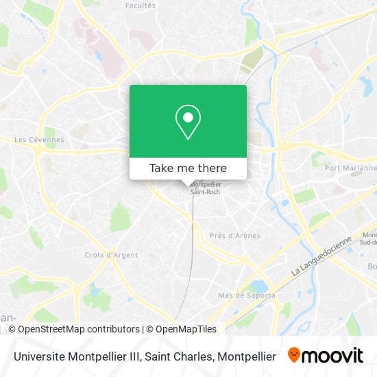 Mapa Universite Montpellier III, Saint Charles