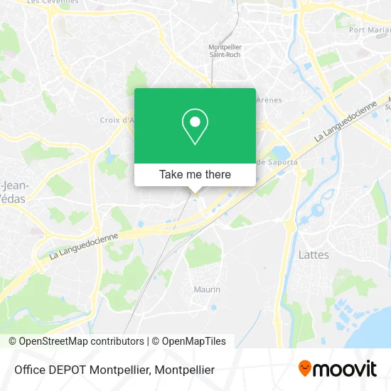 Office DEPOT Montpellier map
