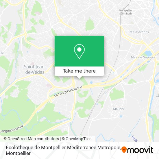 Mapa Écolothèque de Montpellier Méditerranée Métropole