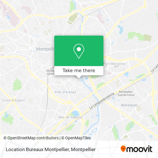 Location Bureaux Montpellier map