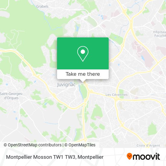 Montpellier Mosson TW1 TW3 map