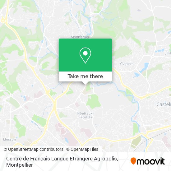 Mapa Centre de Français Langue Etrangère Agropolis