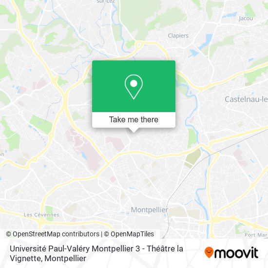 Mapa Université Paul-Valéry Montpellier 3 - Théâtre la Vignette